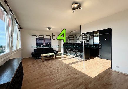 Pronájem bytu, Bohnice, Hlivická, 3+kk, 62 m2, sklep, komora, výtah, částečně zařízený, Rent4Ever.cz