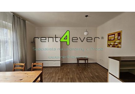 Pronájem bytu, Žižkov, Olšanské náměstí, byt 1+kk, 30 m2, sklep, částečně zařízený nábytkem, Rent4Ever.cz