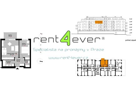 Pronájem bytu, Kbely, Sedlářova, byt 2+kk, 51 m2, novostavba, balkon, park. stání, nevybavený, Rent4Ever.cz